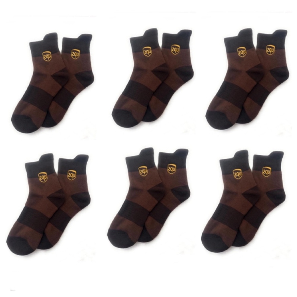 Brand New UPS Brown Anklet CoolMax Men’s Socks- 6 Pairs